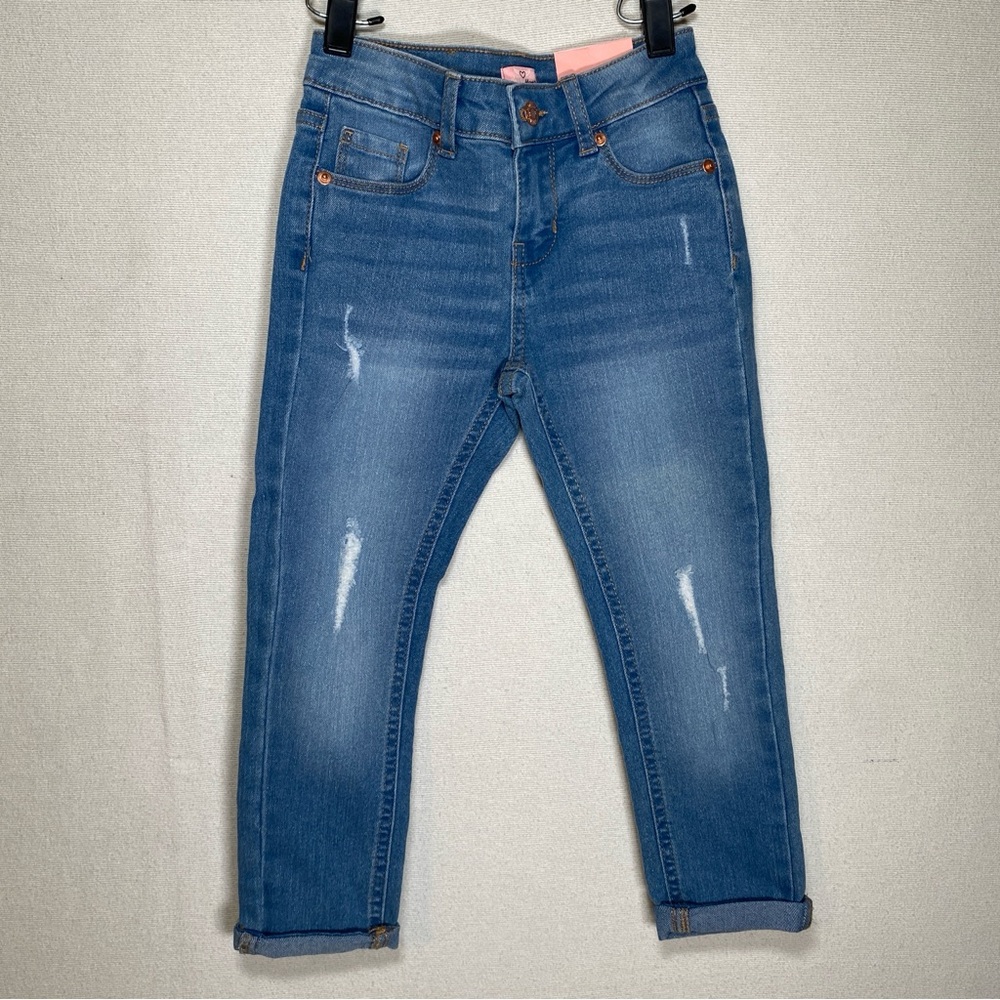 NWT Victory Heart Girl's Denim Jeans Size 5 Light Wash Skinny Ankle